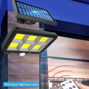 Lampa LED cu panou solar, Luminozitate 260 lm, Senzor de miscare si lumina crepuscular, Telecomanda, Cablu 5 m, Negru, XZ-F120 - Img 5