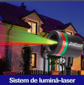 Proiector Laser Light cu 3000 Puncte Luminoase Verzi si Rosii Pentru Exteriorul Casei - Img 2