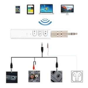 Receptor Bluetooth Auto BT-450 Wireless, mufa Audio Jack 3.5mm, microfon incorporat, muzica/apeluri telefonice, culoare Alb - Img 2