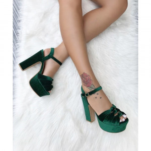 Sandale cu toc W6823 Green R1/5/3