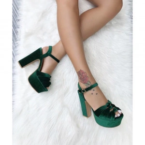 Sandale cu toc W6823 Green R1/5/3