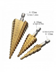Set 3 Burghie in Trepte pentru Metal, Dimensiune 4-32mm - Img 6