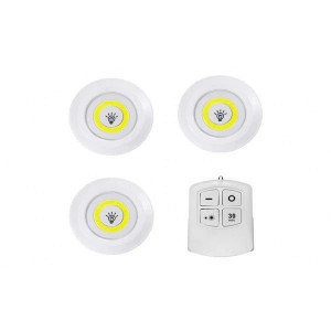 Set 3 lampi LED 3W COB cu telecomanda - Img 2