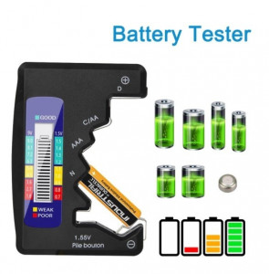 Tester Universal de Baterii, Tester de Baterii Pentru 7 Tipuri baterii, C, AA, AAA, DN, 9V (6F22) și 1,55 V - Img 2