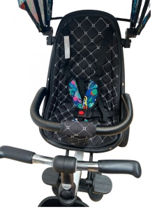 Tricicleta Pliabila SL01, Culoare Albastra Multicolora Grafiti, Cu Scaun Rotativ si Pozitie de Somn - Img 4