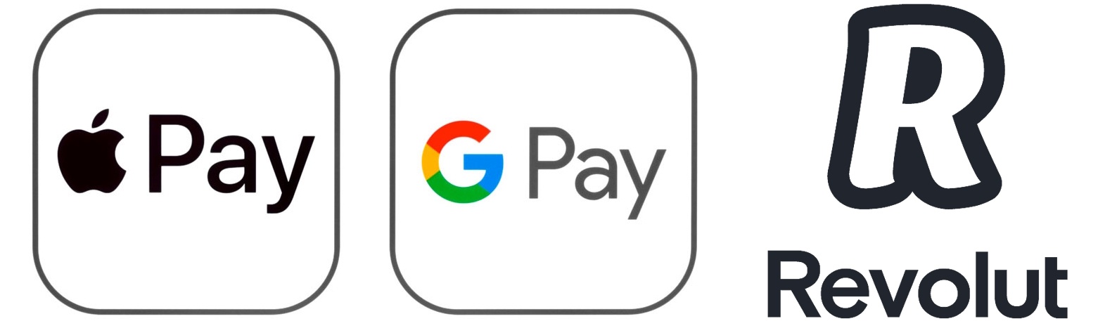 Google Pay, Apple Pay, Revolut