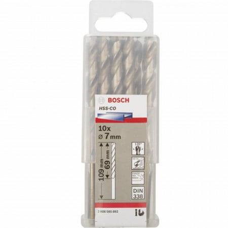 10-Pack Drill Bits HSS-CO 7.0x69x109mm