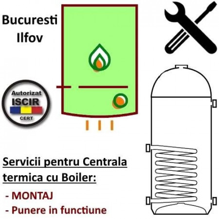 Montaj + PIF Centrala termica max 40 kW Boiler alaturat