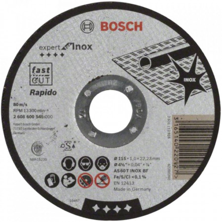 Disc Bosch 115 x 1 pentru taiere inox