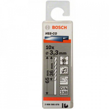10 Burghie HSS-CO 3.3 x 36 x 65 mm