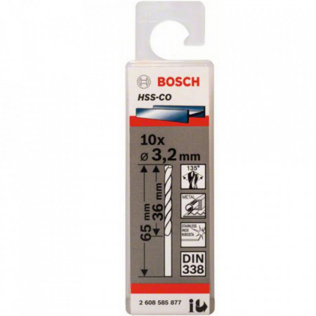10 Burghie HSS-CO 3.2 x 36 x 65 mm