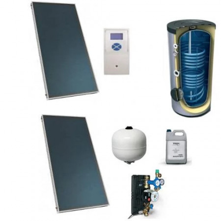 Solar system with 2x Flat panels Tesy SP 08 260 CSL and Tank 200 liters