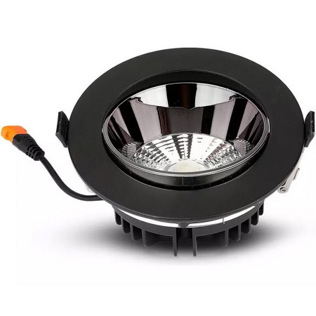 Spot COB 10W 6400K alb rece VT-2-13 negru