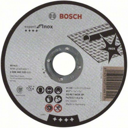 Disc Bosch 125 x 1.6 taiere inox
