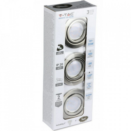 GU10 Spot Light with Fitting VT-4444 Satin nickel 3 pcs