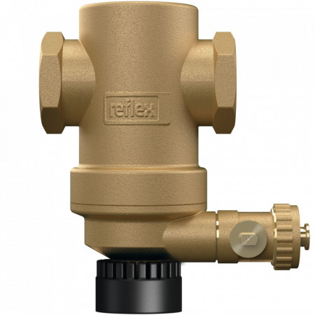 Filtru anti-magnetita si anti-namol, decantor Reflex Exdirt D 2" pentru protectie centrale termice cu magnet neodymium detasabil, orizontal din alama