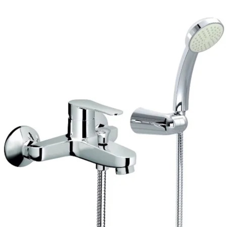 External bath mixer with hand shower and flexible hose Viva 143210