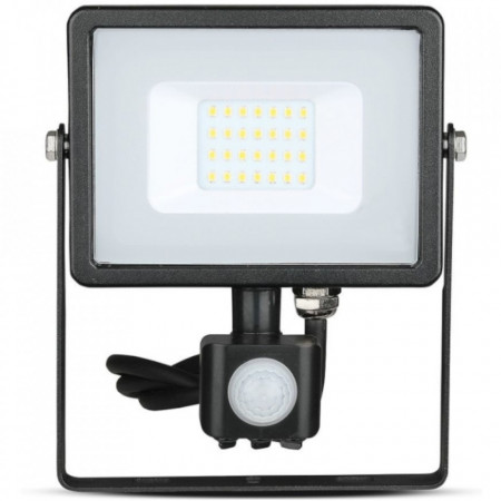 Reflector LED SMD 20W 6400K IP65 cu senzor miscare VT-20-S negru