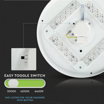 Plafoniera LED 24 W 35 cm 3in1 V-Tac VT-8424 comutator