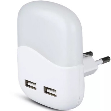 Lampa veghe patrata cu Senzor 3000K cu 2 USB V-Tac VT-84