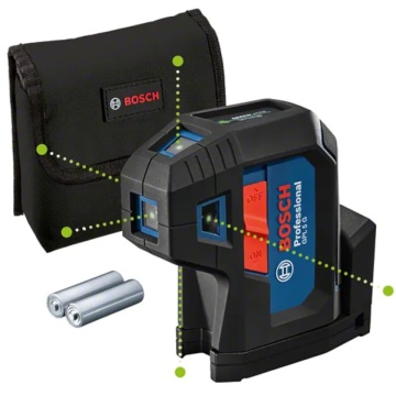 Nivelă cu 5 puncte Bosch GPL 5 G cu laser verde, 30 m
