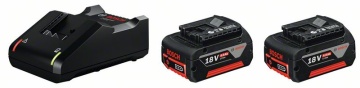 Set Bosch 18V: 2 x Acumulatori 4.0 Ah + Încărcător GAL 18V-40