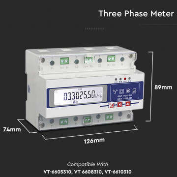 Smart Meter trifazat V-Tac SKU-11505