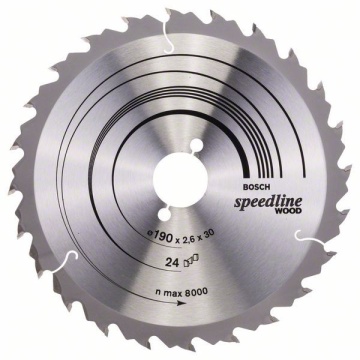 Bosch Panza ferastrau circular Speedline Wood, 190X30x2.4mm, 24T