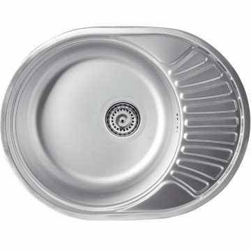 Chiuvetă Rotundă Inox Ferro 45x58 cm Texturată cu Picurător