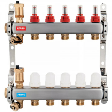 Distribuitor-Colector Inox Ferro SN-RZP 1” cu Debitmetre | Termix