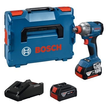 Mașină de găurit cu percuție 18V Bosch GDX 18V-285, 500Nm + 2 acumulatori 4.0Ah + încărcător GAL 18V-40 + L-BOXX