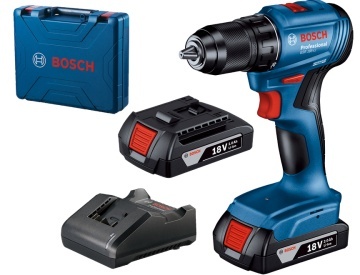 Mașină de găurit și înșurubat Bosch GSR 185-LI | 50Nm | 2 acumulatori Li-Ion 18V, 2Ah | încărcător | Valiză profesională