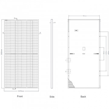 dimensiuni Panou fotovoltaic monocristalin Jinko Solar JKM470M-7RL3-V BlackFrame 470 Wp