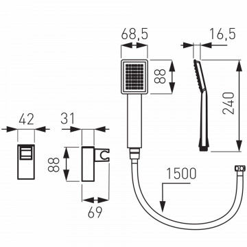 dimensiuni Set dus mobil Ferro Sinus