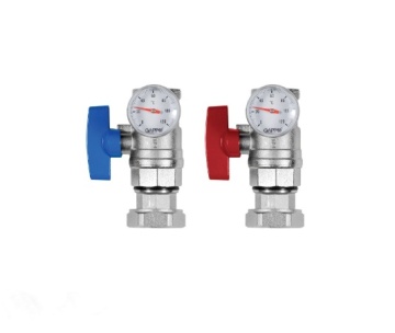 Set Robineți Tur-Retur Ferroli DN25 cu Termometru | Termix.ro