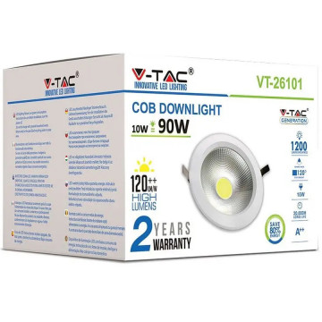 ambalaj Spot rotund LED COB 10W 120 Lm/W alb cald VT-26101