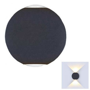 💡 Aplică LED Rotundă V-TAC VT-836, 6W, IP65, Negru - Termix