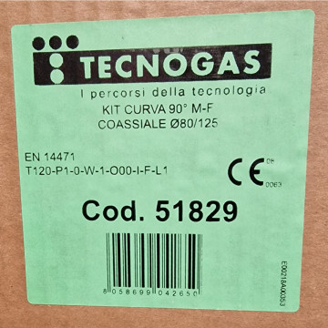 eticheta Cot 90 grd Tecnogas 51829 80/125 mm