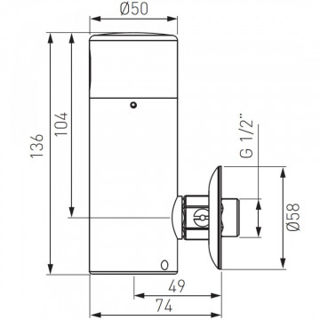 dimensiuni Baterie de pisoar Ferro Zephyr Sensor