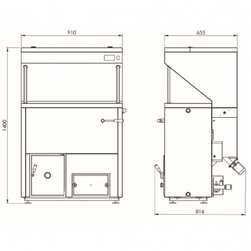 dimensiuni Cazan peleti Biodom DF-34
