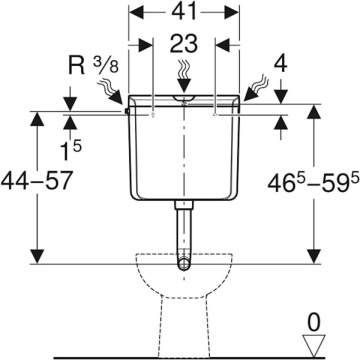 dimensiuni Rezervor WC de semi-inaltime Geberit AP 110