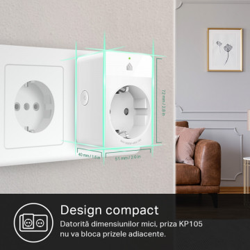 Priză Wi-Fi Slim compacta TP-Link Kasa Smart KP105