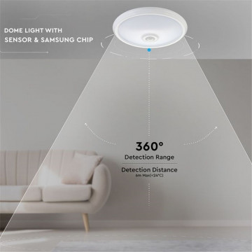 unghi Plafoniera LED 12W Senzor miscare 4000K V-Tac VT-13 alb neutru