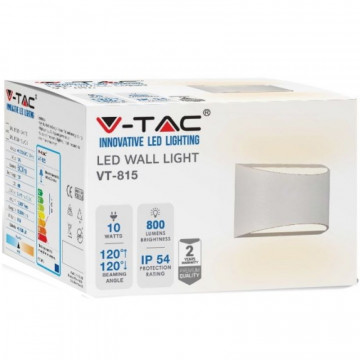 ambalaj Lampa perete LED 10W IP54 4000K alb neutru V-Tac VT-815 negru