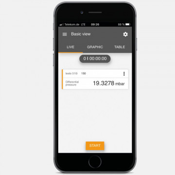 App pentru mobil si manometru diferential testo 510 i