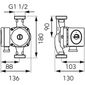 dimensiuni Pompa circulatie Ferro GPA II 25-8-180