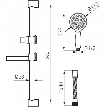 dimensiuni Set de dus culisant Ferro Emo