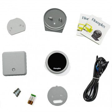 pachet livrare Termostat inteligent Homplex NX1 negru cu suport pentru masa.