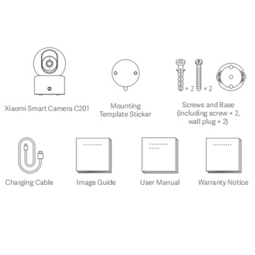 Set livrare Cameră Supraveghere Wi-Fi Xiaomi Smart Camera C201