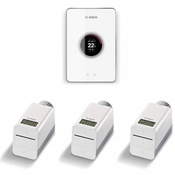 🏡 Set Complet Bosch EasyControl CT200 alb + Capete | Termostat Inteligent Zonal | Termix.ro